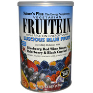 Natures Plus, Fruitein High Protein Energy Shake, Luscious Blue Fruit, 1.3 lbs (576 g)