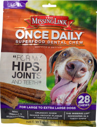 The Missing Link Once Daily Superfood Dental Chew Hips & Joints LG-XL Dogs - 28 Chews