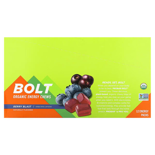 <img alt="ProBar, Bolt, Organic Energy Chews, Berry Blast, 12 Packs, 2.1 oz (60 g) Each" title="ProBar, Bolt, Organic Energy Chews, Berry Blast, 12 Packs, 2.1 oz (60 g) Each,853152100537"