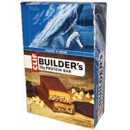 Clif Bar, Builders Protein Bar, Cookies N' Cream, 12 Bars, 2.40 oz (68 g) Each