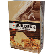 Clif Bar, Builders Protein Bar, Vanilla Almond, 12 Bars, 2.4 oz (68 g) Each