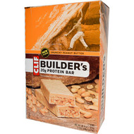 Clif Bar, Builders Protein Bar, Crunchy Peanut Butter, 12 Bars, 2.4 oz (68 g) Each