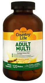 Country Life, Adult Multi, Chewable, Pineapple-Orange Flavor, 120 Wafers