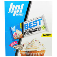 BPI Sports, Best Protein Bars, Iced Vanilla Cupcake, 12 Bars, 2.29 oz (65 g) Each