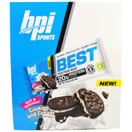 BPI Sports, Best Protein Bars, Cookies and Cream, 12 Bars, 2.26 oz (64 g) Each