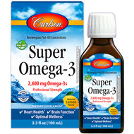 Carlson Labs, Super Omega-3, Natural Lemon Flavor, 2600 mg, 3.3 fl oz (100 ml)