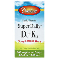 <img alt="Carlson, Super Daily D3 + K2, 50 mcg (2,000 IU) & 45 mcg, 0.34 fl oz (10.16 ml)" title="Carlson, Super Daily D3 + K2, 50 mcg (2,000 IU) & 45 mcg, 0.34 fl oz (10.16 ml),088395105005"