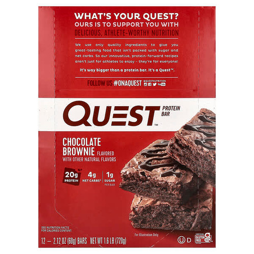 <img alt="Quest Nutrition, Protein Bar, Chocolate Brownie, 12 Bars, 2.12 oz (60 g) Each" title="Quest Nutrition, Protein Bar, Chocolate Brownie, 12 Bars, 2.12 oz (60 g) Each,888849000425"