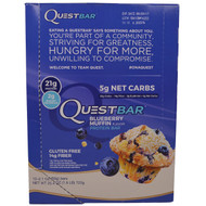 Quest Nutrition, Protein Bar, Blueberry Muffin, 12 Bars, 2.12 oz (60 g) Each