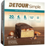 Detour Bar Simple Whey Protein Bars Dark Chocolate Sea Salt Almond - 12 Bars