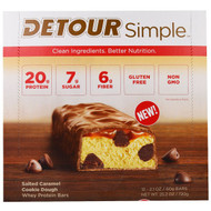Detour, Simple, Whey Protein Bars, Salted Caramel Cookie Dough, 12 Bars, 2.1 oz (60 g) Each