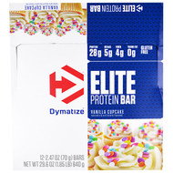 Dymatize Nutrition, Elite Protein Bar, Vanilla Cupcake, 12 Bars, 2.47 oz (70 g) Each