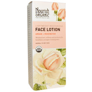 Nourish Organic, Lightweight Moisturizing Face Lotion, Argan + Rosewater, 1.7 fl oz (50 ml)