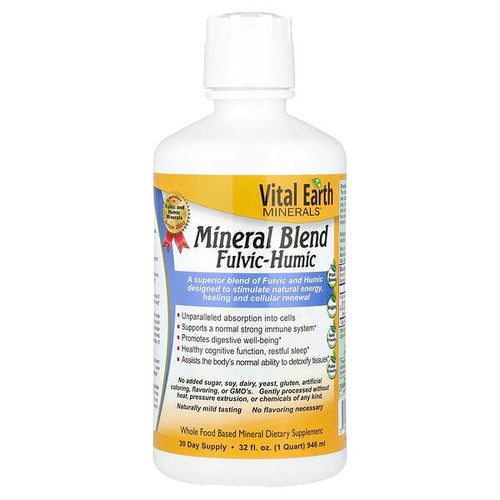 <img alt="Vital Earth Minerals, Mineral Blend Fulvic-Humic, 32 fl oz (946 ml)" title="Vital Earth Minerals, Mineral Blend Fulvic-Humic, 32 fl oz (946 ml),855748000030"