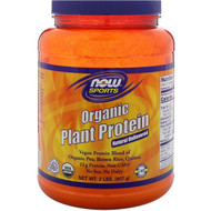 Now Foods, Organic Plant Protein, Natural Unflavored, 2 lbs (907 g)