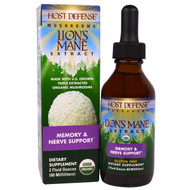 Fungi Perfecti, Host Defense Mushrooms, Organic Lions Mane Extract, Memory & Nerve Support, 2 fl oz (60 ml)