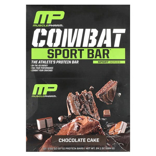 <img alt="MusclePharm, Combat Sport Bar, Chocolate Cake, 12 Bars, 2.01 oz (57 g) Each" title="MusclePharm, Combat Sport Bar, Chocolate Cake, 12 Bars, 2.01 oz (57 g) Each,019962526329"