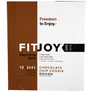 FITJOY, Protein Bar, Chocolate Chip Cookie Dough, 12 Bars, 2.18 oz (62 g) Each
