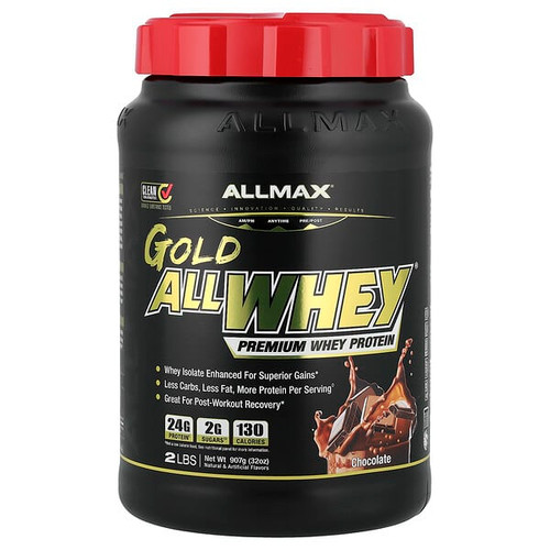<img alt="ALLMAX, GOLD ALLWHEY, Premium Whey Protein, Chocolate, 2 lbs (907 g)" title="ALLMAX, GOLD ALLWHEY, Premium Whey Protein, Chocolate, 2 lbs (907 g),665553200477"