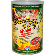 Natures Plus, Ultra Source of Life, Whole Life Energy Enhancer Shake, Mixed Berry Flavor, 1.12 lbs (510 g)
