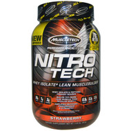 Muscletech, Nitro-Tech, Whey Isolate + Lean Musclebuilder, Strawberry, 2 lbs (907 g)