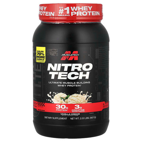 <img alt="MuscleTech, Nitro-Tech Ultimate Muscle Building Whey Protein, Vanilla Cream, 2 lbs (907 g)" title="MuscleTech, Nitro-Tech Ultimate Muscle Building Whey Protein, Vanilla Cream, 2 lbs (907 g),631656703252"