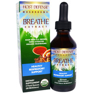 Fungi Perfecti, Host Defense Mushrooms, Breathe Extract, Organic Healthy Respiratory Support, 2 fl oz (60 ml)