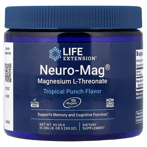 <img alt="Life Extension, Neuro-Mag, Magnesium L-Threonate, Tropical Punch, 3.293 oz (93.35 g)" title="Life Extension, Neuro-Mag, Magnesium L-Threonate, Tropical Punch, 3.293 oz (93.35 g),737870203292"