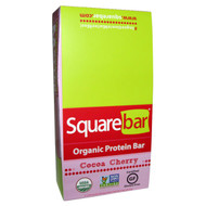 Square Organics, Organic Protein Bar, Chocolate Coated Cherry, 12 Bars, 1.7 oz (48 g) Each