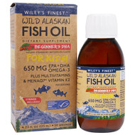 Wileys Finest, Wild Alaskan Fish Oil, For Kids!, Beginners DHA, Natural Strawberry Watermelon Flavor, 650 mg, 4.23 fl oz (125 ml)