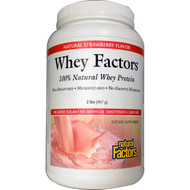 Natural Factors, Whey Factors, 100% Natural Whey Protein, Natural Strawberry Flavor, 2 lbs (907 g)