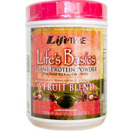 Life Time, Lifes Basics, Plant Protein Powder, with 5 Fruit Blend, 21.6 oz (1 lb 5.6 oz)