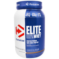 Dymatize Nutrition, Elite 100% Whey Protein Powder, Cookies & Cream, 32 oz (907 g)
