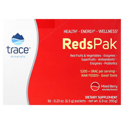 <img alt="Trace, Reds Pak, Mixed Berry, 30 Packets, 0.23 oz (6.5 g) Each" title="Trace, Reds Pak, Mixed Berry, 30 Packets, 0.23 oz (6.5 g) Each,878941001796"