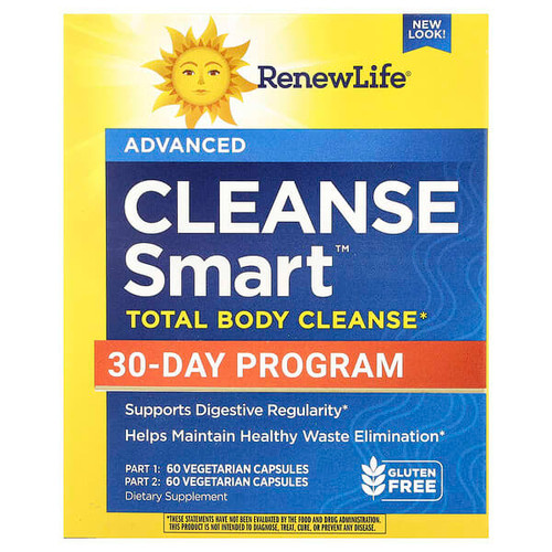 <img alt="Renew Life, Cleanse Smart Total Body Cleanse, 2 Bottles, 60 Vegetarian Capsules Each" title="Renew Life, Cleanse Smart Total Body Cleanse, 2 Bottles, 60 Vegetarian Capsules Each,631257534507"