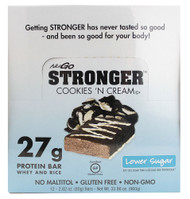 NuGo Nutrition NuGo Stronger Protein Bars Cookies 'N Cream - 12 Bars