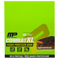 MusclePharm, Combat XL High Protein Bar, Peanut Butter Cup, 12 Bars, 38 oz (1080 g)