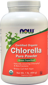 Now Foods, Certified Organic Chlorella, Pure Powder, 1 lb (454 g)