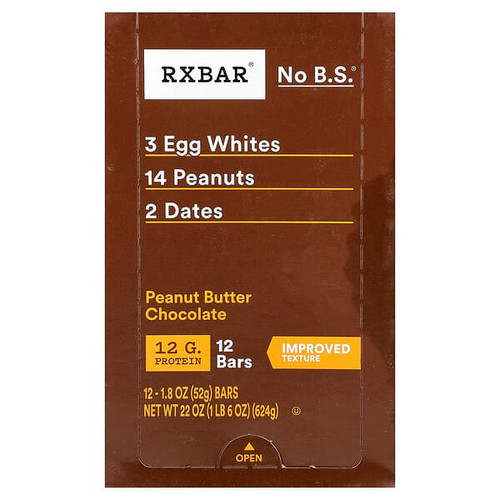 <img alt="RXBAR, Protein Bar, Peanut Butter Chocolate, 12 Bars, 1.8 oz (52 g) Each" title="RXBAR, Protein Bar, Peanut Butter Chocolate, 12 Bars, 1.8 oz (52 g) Each,857777004713"