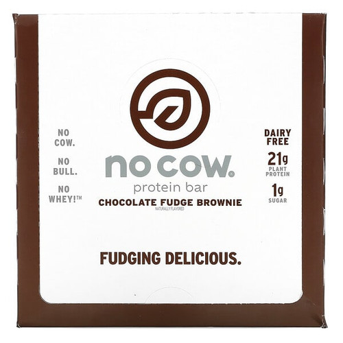 <img alt="No Cow, Protein Bar, Chocolate Fudge Brownie, 12 Bars, 2.12 oz (60 g) Each" title="No Cow, Protein Bar, Chocolate Fudge Brownie, 12 Bars, 2.12 oz (60 g) Each,852346005542"