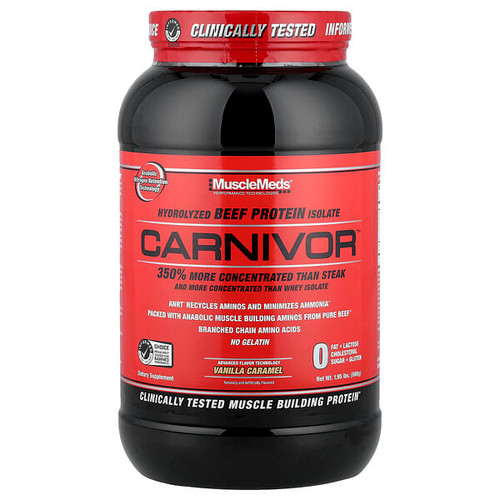 <img alt="MuscleMeds, Carnivor, Hydrolyzed Beef Protein Isolate, Vanilla Caramel, 1.95 lbs (888 g)" title="MuscleMeds, Carnivor, Hydrolyzed Beef Protein Isolate, Vanilla Caramel, 1.95 lbs (888 g),891597002689"