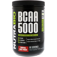 NutraBio Labs, BCAA 5000, Tropical Fruit Punch, 0.85 lb (384 g)