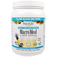 Macrolife Naturals, MacroMeal, Vanilla Protein + Superfoods, 21.2 oz (600 g)