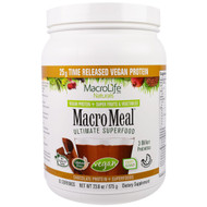 Macrolife Naturals, MacroMeal, Vegan, Chocolate Protein + Superfoods, 23.8 oz (675 g)