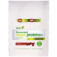 Genuine Health Fermented Vegan Proteins plus Protein Bars Digestive Support Double Chocolate Chip -- 12 Bars