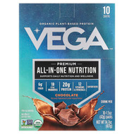 <img alt="Vega, Organic Plant-Based Protein, Premium All-In-One Nutrition, Chocolate, 10 Packs, 1.5 oz (42 g) Each" title="Vega, Organic Plant-Based Protein, Premium All-In-One Nutrition, Chocolate, 10 Packs, 1.5 oz (42 g) Each,838766004938"