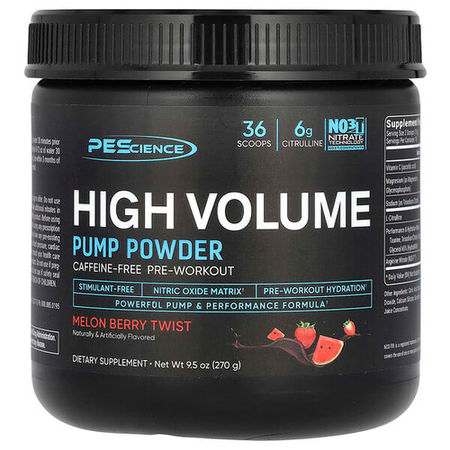 <img alt="PEScience, High Volume, Pump Powder, Caffeine-Free, Melon Berry Twist, 9.5 oz (270 g)" title="PEScience, High Volume, Pump Powder, Caffeine-Free, Melon Berry Twist, 9.5 oz (270 g),040232199233"