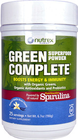 Nutrex Hawaii, Hawaiian Spirulina, Green Complete Superfood Powder, Natural Vanilla, 6.70 oz (190 g)