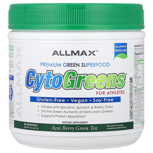 <img alt="ALLMAX, CytoGreens, Premium Green Superfood For Athletes, Acai Berry Green Tea, 9.4 oz (267 g)" title="ALLMAX, CytoGreens, Premium Green Superfood For Athletes, Acai Berry Green Tea, 9.4 oz (267 g),665553222844"