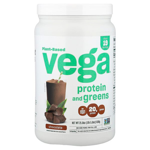<img alt="Vega, Plant-Based Protein and Greens, Chocolate, 1 lb 5.8 oz (618 g)" title="Vega, Plant-Based Protein and Greens, Chocolate, 1 lb 5.8 oz (618 g),838766006406"